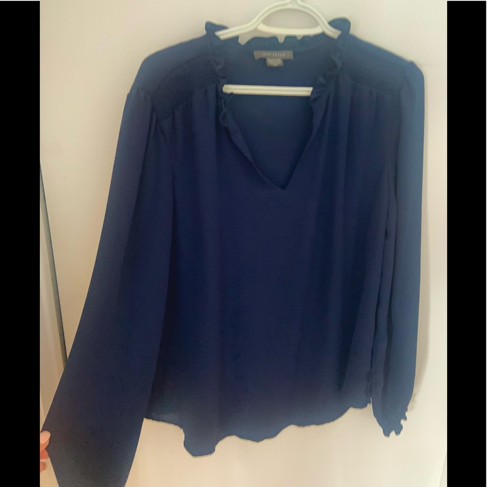 Suzy Shier Navy Blouse